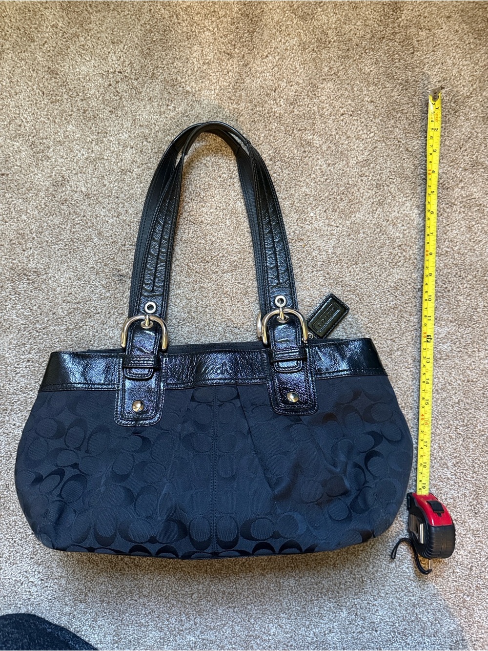 Coach pleated Soho in Black Signature - Picture 2 of 16